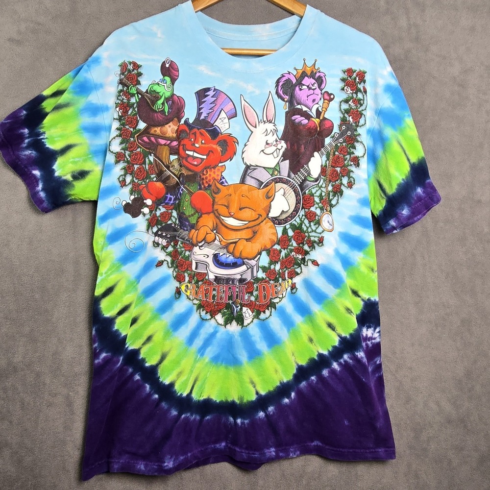 Vtg 2006 The Grateful Dead Liquid Blue Alice in Wonderland Jam Band Dbl Sided